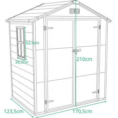 20. PVC GARDEN TOOL HOUSE 181x135x210CM