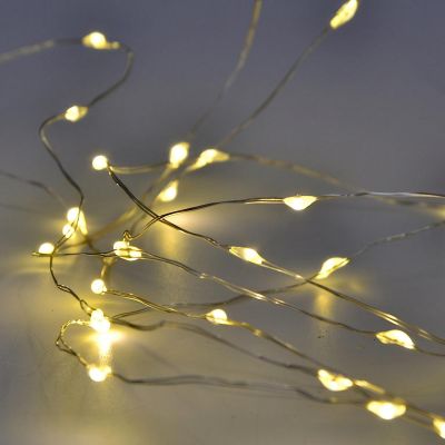 8. BATTERY-OPERATED WIRE STRING LIGHTS, 40 LEDS, WARM WHITE (R)