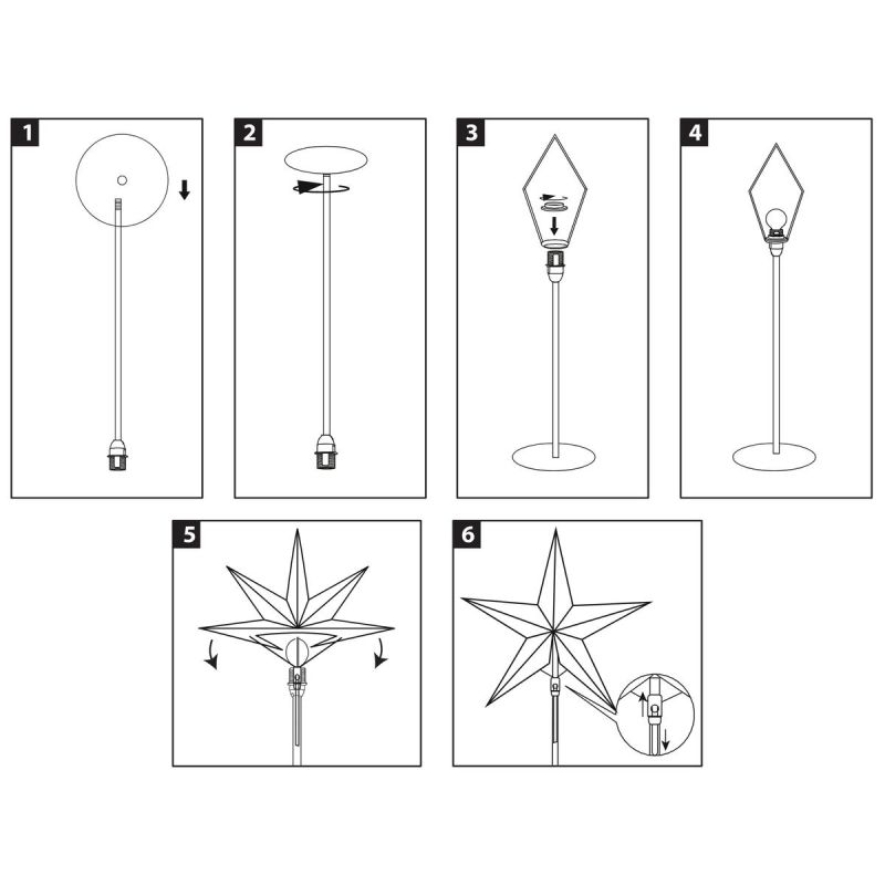 3. DECORATIVE STAR WITH LED ILLUMINATION, H: 65 CM, SILVER