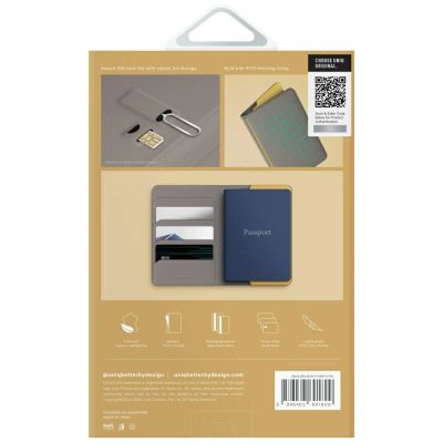 7. Uniq Belmont RFID Blocking Passport Case - Grey/Yellow
