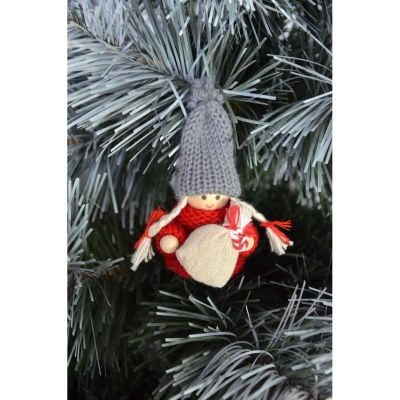 12. DECORATIVE DOLL WITH BAG RED GIRL 7.5 CM