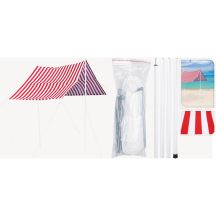 TENT ROOF SUN SAIL WITH POLES 3X1.7M RED