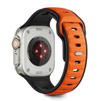 2. Tech-Protect IconBand Line Strap for Apple Watch 44 / 45 / 46 / 49 mm - Black and Orange
