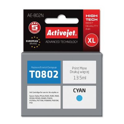 Activejet AE-802N Ink (replaces Epson T0802; Supreme; 13.5 ml; blue)