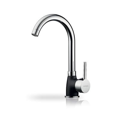 2. PYRAMIS BELLO DUO kitchen faucet 090927138 black granite (speckled black, stainless steel)