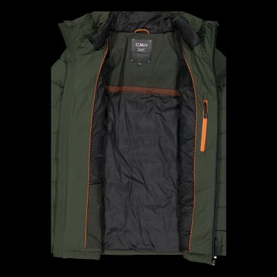 7. CMP men's winter sports jacket with hood, insulated, green (34K0167/F905)