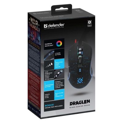 3. DEFENDER GAMING MOUSE GM-907 DRAGLEN 7200 dpi 6P
