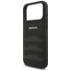 6. AMG Leather Debossed Lines Logo Case for iPhone 17 Pro Max - Black