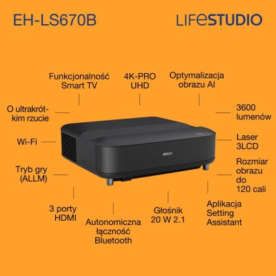 15. Epson Lifestudio Grand EH-LS670B – Metallic Black