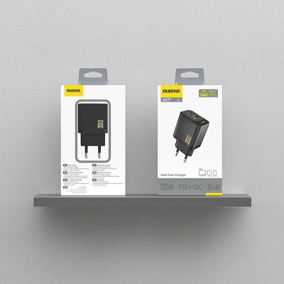 4. Dudao A27TEU PD 30W GaN USB-A USB-C Wall Charger - Black