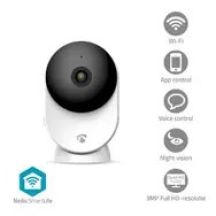 Nedis Smartlife Wifi Indoor Camera, Motion Sensor, Night Vision, White