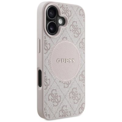 4. Guess 4G Circle Classic Logo MagSafe iPhone 16 Case - Pink