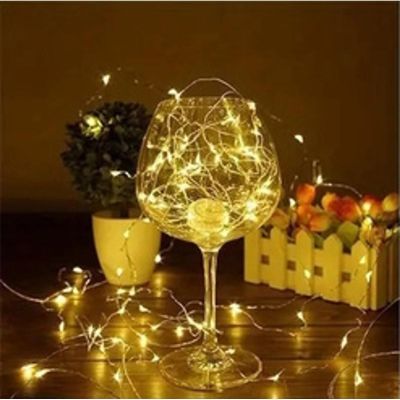 3. BATTERY-OPERATED WIRE LAMPS GARLAND 100 LED WARM WHITE