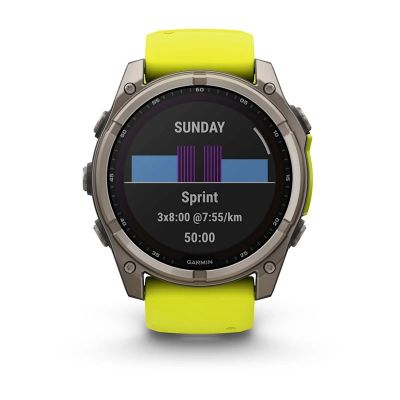 3. Garmin Fenix 8 Solar Sapphire Titanium Amp Yellow/Graphite watch