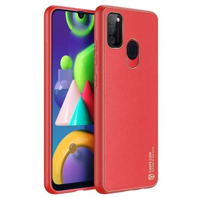 3. Dux Ducis Yolo elegant case made of soft TPU and PU leather for Samsung Galaxy M30s red