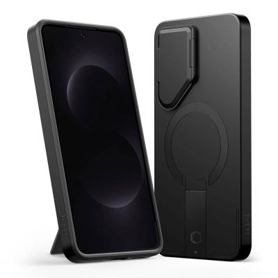 2. Tech-Protect Kevlar Aura MagSafe Case for Samsung Galaxy S26 - Black and Orange