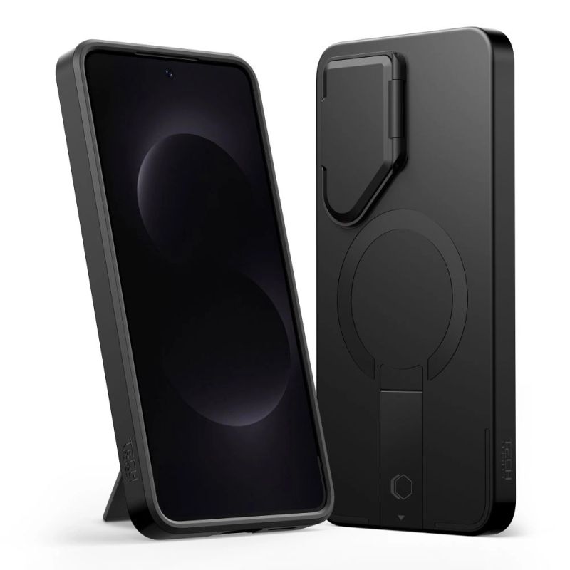 2. Tech-Protect Kevlar Aura MagSafe Case for Samsung Galaxy S26 - Black and Orange