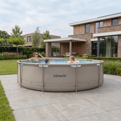 6. VIRTUFIT ROUND POOL 366 CM WITH FILTER PUMP BEIGE