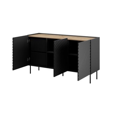 2. Chest of drawers 3D2SZ ONDA 150x45x85 black