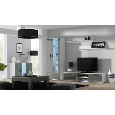 3. Chest of drawers 120cm SOHO S7 white/grey gloss