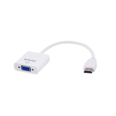 SAVIO CL-27/B Adapter (HDMI M - D-Sub (VGA) F; 0.10m; white)