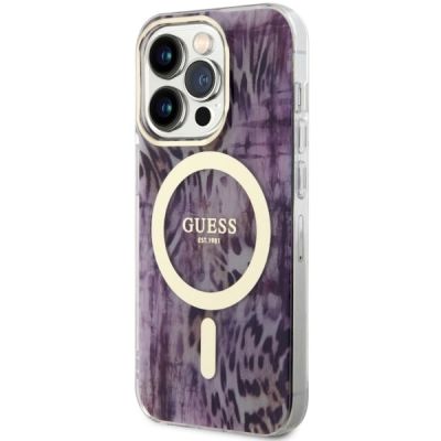 2. Guess GUHMP14LHLEOPWP iPhone 14 Pro 6.1" pink/pink hardcase Leopard MagSafe
