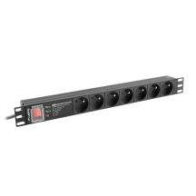 LANBERG PDU PRO 19" RACK POWER STRIP (1U, 16A, 7X 230V PL, 2M, BLACK) PDU-PRO-07E-0200-BK