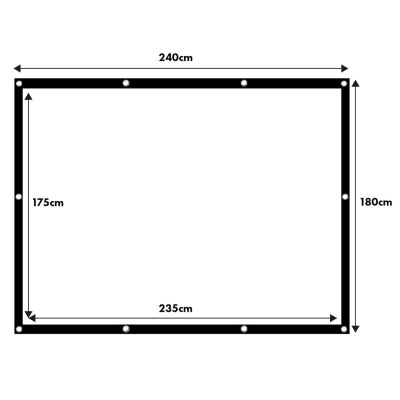 2. MACLEAN PROJECTION SCREEN, 120", 240X180CM, 25MM BORDER 4:3, TENSION HOOKS MC-169