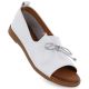 Women's leather open-toe shoes, white, Cambell 19388