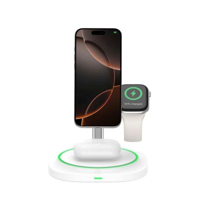 3. Tech-Protect QI15W-A46 3in1 Magnetic MagSafe Inductive Charger - White