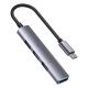 3. UNITEK HUB USB-C 1XUSB-A 5 GBPS, 3XUSB-A 2.0 ALU