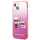 2. Karl Lagerfeld Gradient Ikonik Karl&Choupette Case for iPhone 13 mini - Pink