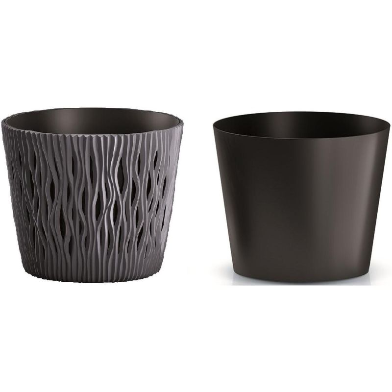 4. SANDY ROUND POT DIAMETER 19 CM ANTHRACITE