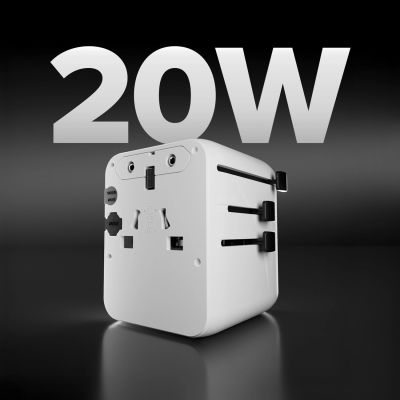 3. SBS Travel Adapter 2xUSB-C 1xUSB-A Universal - White