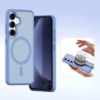 2. Dux Ducis Lawa Leather Case for Samsung Galaxy S25+ with Detachable Magnetic Wallet - Blue