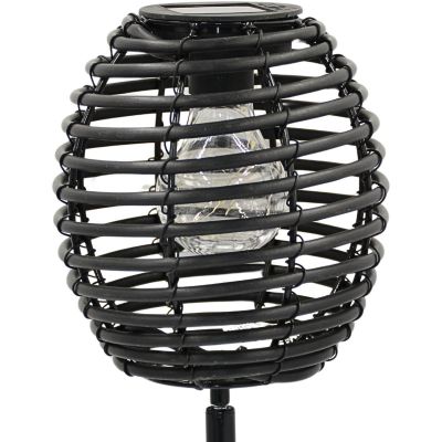11. PROGARDEN BLACK RATTAN SOLAR BALL LAMP