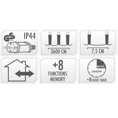 20. CHRISTMAS TREE LIGHTS LIGHT CHAIN 480 LED TIMER WARM WHITE TRANSPARENT WIRE