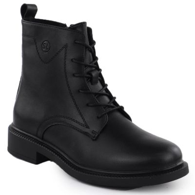 8. Sergio Leone BT25172-S Women’s Black Insulated Leather Worker Boots
