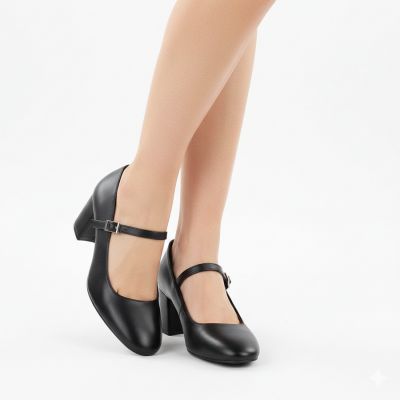 13. Black Sergio Leone PB176 low-heel pumps with strap