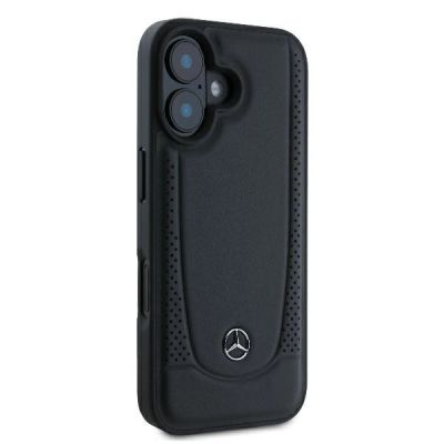 4. Mercedes Leather Urban iPhone 16 Plus Case - Black