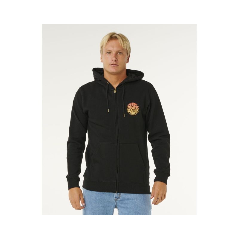 RIP CURL Wettie Passage Icon Zip Thru Men's Sweatshirt Black