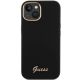 3. Guess Silicone Script Metal Logo & Frame case for iPhone 15 - black