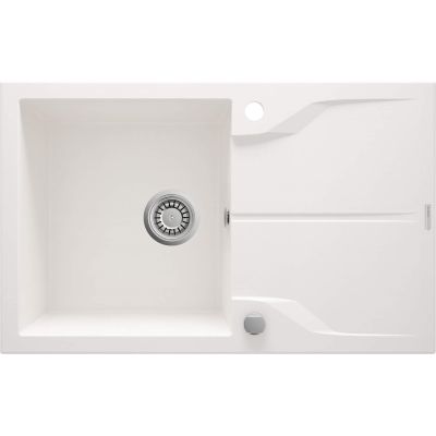 Single-bowl granite sink with drainer - mounted flush with the countertop ZQN_A11F 5908212067529