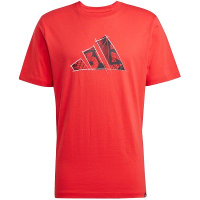 8. adidas Logo Graphic Men's T-Shirt Red JJ3934