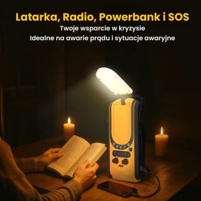 12. Extralink Power Ranger EPS-6000 | Powerbank | 6000mAh, FM Radio, LED Light, Dynamo, Solar Panel