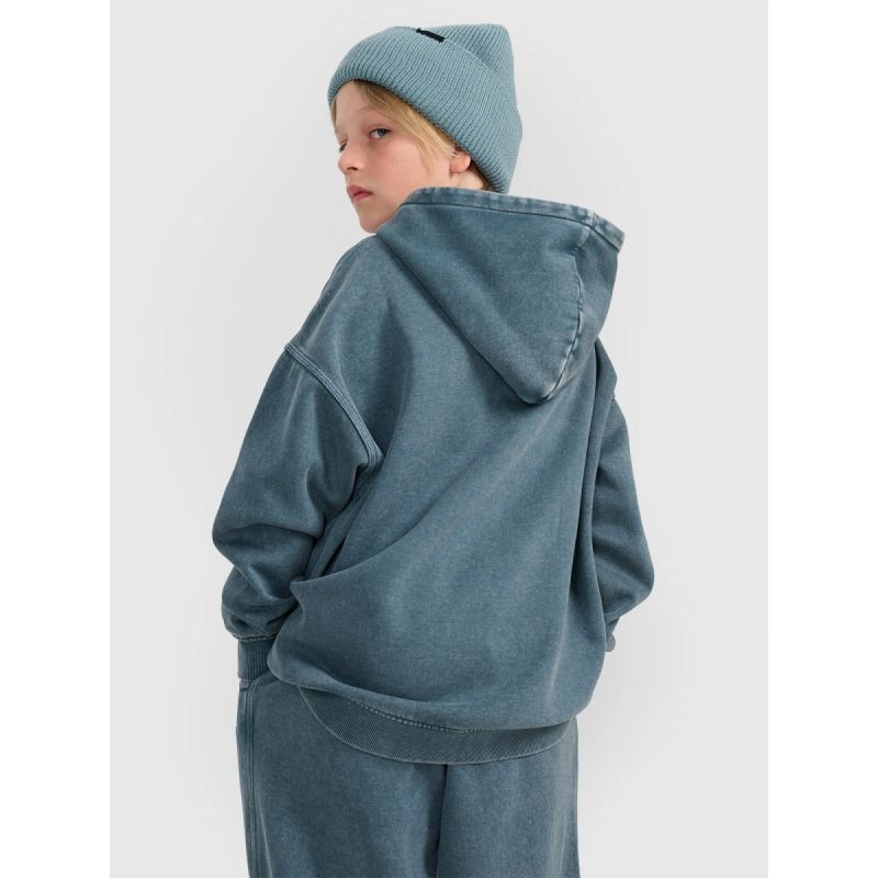 2. Boy's sweatshirt with hood, open, 4F 4FJRAW25TSWSM2344-46S