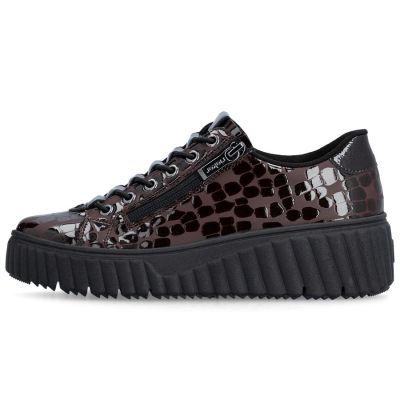 3. Women's patent leather sneakers crocodile brown Rieker N2555-25