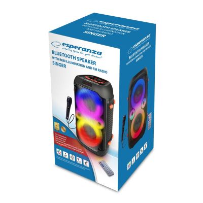7. ESPERANZA SPEAKER BT FM LED RGB KARAOKE SINGER EP156