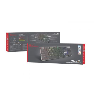 7. GENESIS Thor 420 RGB Gaming Keyboard USB AZERTY US English Silver