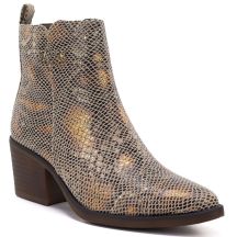Women's snakeskin cowboy boots, gold, M.Daszyński SA261-1